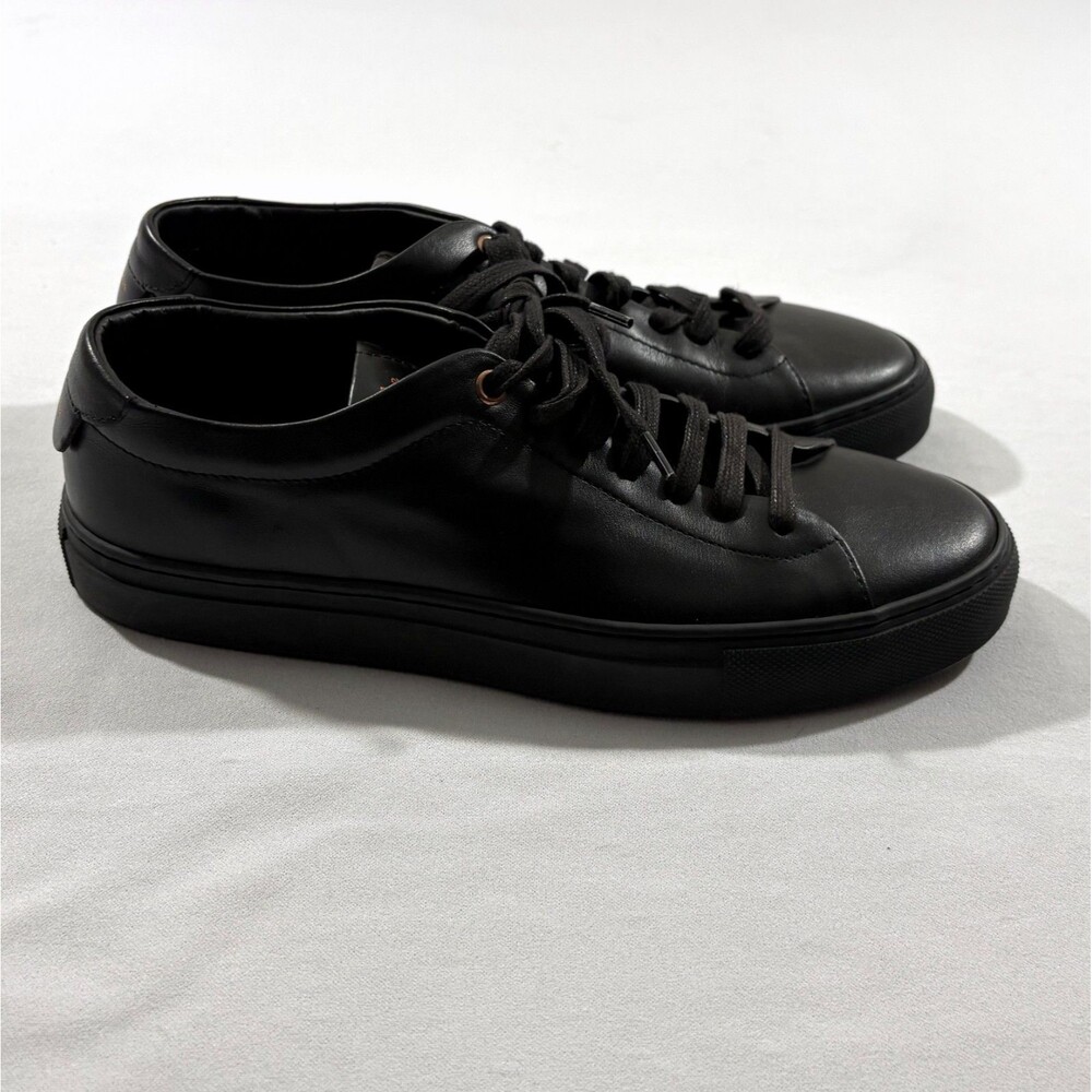 Good Man Edge Lo Top Sneaker Black Nappa Leather Mono Italy Mens Shoes Sz 7